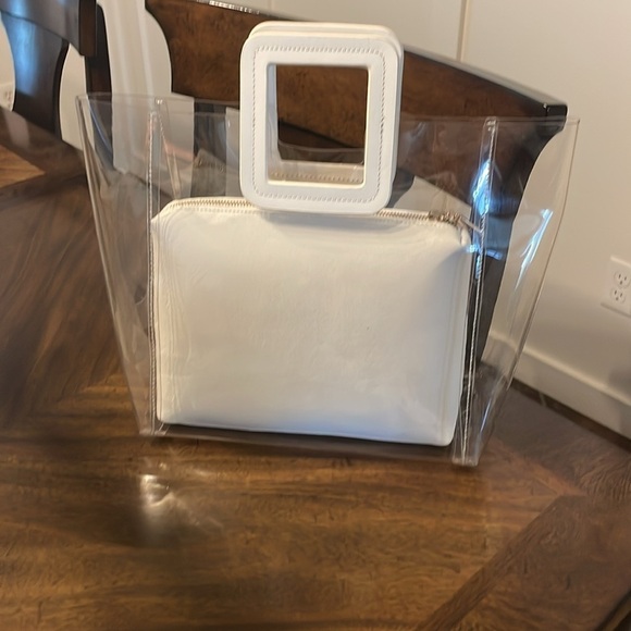 STAUD Shirley Transparent Handbag- White - Picture 6 of 8